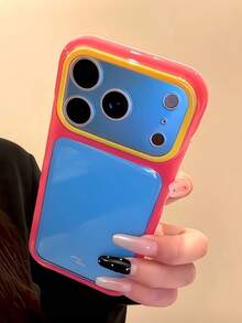 韓系高級夏季多巴胺果凍色拼色 Zuo Li 手機殼，適用 17 Pro Max、Apple 16 新機 15 Pro、Women 16 PM，極簡個性化 17 全包覆 Pro 防震 - 彩色 - 查看 3