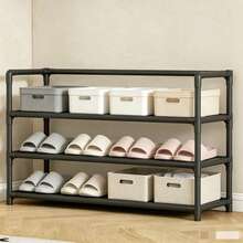 3-Tier/5-Tier Metal Standing Storage Rack, Easy Assembly, Home Entryway Shoe Rack, Bedroom Bookshelf, Living Room Multi-Function Storage Shelf, Dormitory Multi-Layer Organizer - Multicolor - View 7