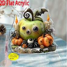 2D Acryl Tischdekoration, geeignet für Zuhause, Büro, Party - Kürbis-Laternen-Design - Halloween, Thanksgiving, perfektes Geschenk - keine Stromversorgung erforderlich, ganzjährige Feiertagsdekoration, Feiertags-Tischdekoration - Übersicht 4
