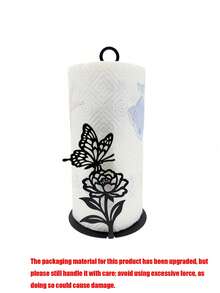 1pc Butterfly & Flower Inspired Kitchen Paper Towel Holder, Combining Elegant Design And Functionality, A Fashionable Accent For Any Kitchen - Multicolor - View 10