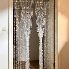 8pcs Set, Total Length 1600cm, Rainbow Color Bead Curtain Partition, High-Quality Acrylic Material, Equipped With Hooks And Adhesive Hooks, Easy Installation, Suitable For Living Room And Bedroom. - Sunflower Teardrop Rhinestones - View 6