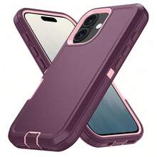 Anti-Drop Anti-Shock Anti-Wear Full Body Protection Phone Case, Durable And Sturdy, 3-In-1 Protective Case Compatible With Iphone, Galaxy And Other Phones - Wine Pink - View 38