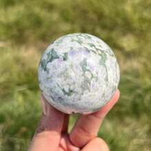 1pc Random Auspicious Jade Ball-Polished Stone Sphere,Crystal Gift, Holiday Gift,Room Decoration - Multicolor - View 5