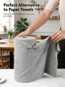 50/20/1pc Reusable Cleaning Cloth Microfiber Towel Roll For Home Kitchen, Replacement Paper Towel Roll (25cm*25cm/9.84in*9.84in) - Multicolor - View 6