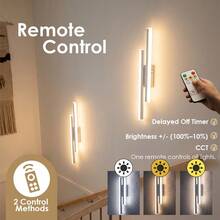 wamblz 可充電無線壁燈 50cm 可調光電池供電壁燈 磁吸式鋁製 LED 壁燈 適用於臥室、客廳、走廊、樓梯間、洞洞板、沙發、電視背景牆 白色 - 白色的 - 查看 6
