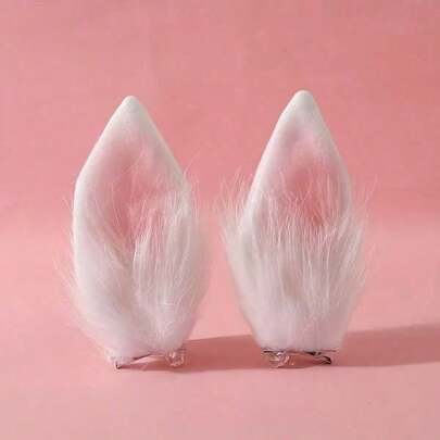 2 piezas Conjunto de pinzas para el cabello con orejas de conejo de peluche encantador y accesorios para el cabello, pinzas para el cabello con orejas de conejo, conjunto de pinzas para el cabello con orejas de conejo de peluche encantador, pinzas para el cabello con orejas de conejo, pinzas para el cabello con orejas de gato animal lindo, accesorios para el cabello de vacaciones. Pinzas para el cabello con diseño divertido, hechas de fibra de poliéster, perfectas para bodas, fiestas nupciales, cumpleaños y otras ocasiones.