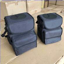 1pc Car Hanging Trash Can, Thickened Oxford Cloth, Waterproof & Leak-Proof, Flip Lid Design, Multi-Layer Mesh Pocket, 2 Gallon Large Capacity, Adjustable Shoulder Strap, Detachable Trash Bag Hook, Portable Waste Storage Bag, Suitable For SUV, Sedan, Home, Road Trip, Car Seat Back, Daily Travel Accessory - Black - View 4