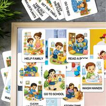 24 Kartu Flash Rutinitas Harian - Kartu Jadwal Visual & Alat Pembelajaran Keterampilan Hidup. Ilustrasi Tugas Rumah Tangga, Kebersihan & Aktivitas Perawatan Diri, Alat Bantu Belajar untuk Membangun Kebiasaan Baik, Kemandirian & Tanggung Jawab, Perlengkapan Homeschooling yang Luar Biasa. - A - View 5