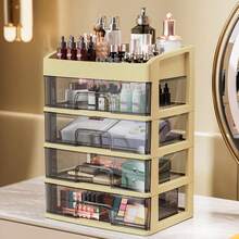 New Makeup Organizer Box, Convenient Makeup Drawer Set, Sturdy Cosmetic Storage Rack, Suitable For Vanity, Bathroom Sink And Student Dorm Desk, Organize Beauty Products,Bedroom Room Decor,Back To School - Multicolor - View 15