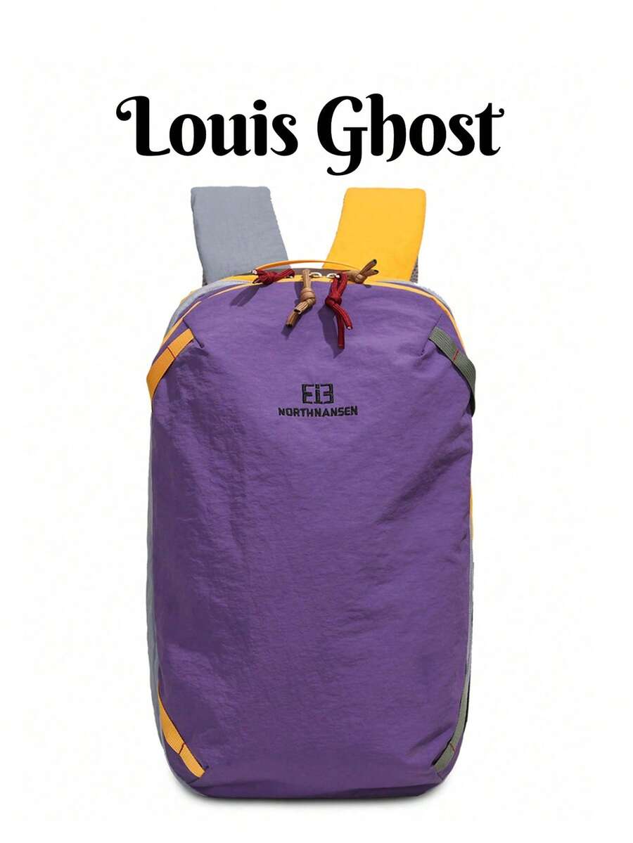 City Explorer Series Multi-Color Functional Backpack Set | Purple/Grey/Brown Colorblock Design, Showcasing All-Scenario Aesthetics -- Elastic Cord System * Multi-Pocket Layered Design, One Set Of Equipment Meets Campus, Outdoor, And Commute Needs, Matte Grey Nylon Material, Low-Key Urban DNA.