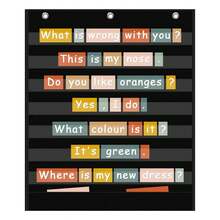 1pc Hanging Pocket For Storing Letters, Cards, Words And Sentence Strips, Durable Nylon Material Word Pockets With Extra Storage Pockets, With 3 Metal Holes, Suitable For School Home Office - A - View 14