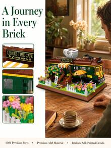 Vintage Luxury Italian Espresso Machine Modular Building Block Set, Adult Assembly Handmade DIY Toy, Retro Office Desk Decor, Cafe Style Desktop Ornament, Unique Personalized Holiday Gift, Premium Gift For Men - Multicolor - View 4