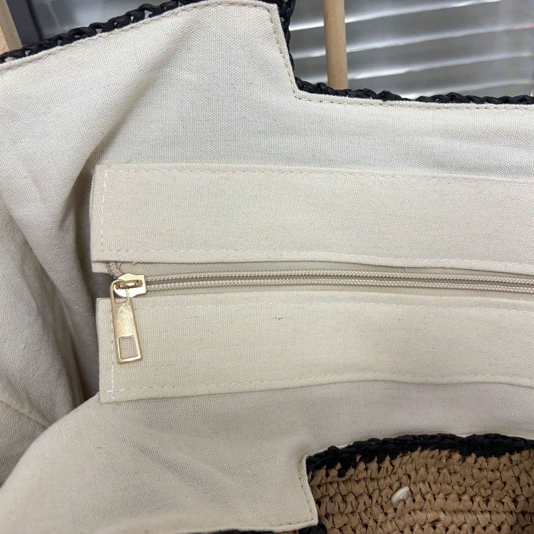 2026 New Floral Straw Woven Handbag For Women, Handmade Large Capacity Shoulder Tote Bag, Beach Bag - A - View 3