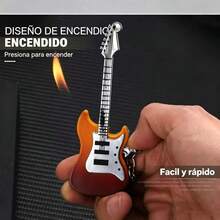 Encendedor de antorcha a Prueba de Viento, Encendedor de butano Recargable, Encendedor de butano - guitarra color aleatorio - Ver 1