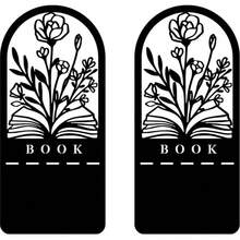Hollow Metal Bookends With Natural Floral Pattern, Suitable For Organizing And Decorating Books On Bookshelves And Bookcases, An Artistic Gift For Book Lovers, Book Enthusiasts And Office Workers - One Size - View 14