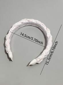 2pcs/Set Woven Multi-Strand Satin Printed And Mesh Thick Wide Band Decorative Headband For Women - Multicolor - View 4