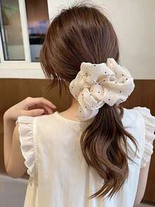 Jian Xiao French Style Gentle Polka Dot Oversized Scrunchie Pearlescent Gradient Elegant Bun Hair Tie Ponytail Hair Accessory - Multicolor - View 4