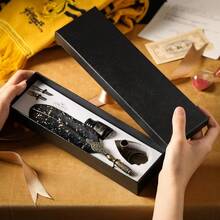 1 Set Feather Pen Set, Shiny Feather Pen Set, Vintage Calligraphy Ink Pen (Includes Ink), 2 Replacement Nibs, Pen Holder, Luxury Vintage Signature Pen, Easter, Halloween And Christmas Letter Writing Pen, Back To School Essential Souvenir, High-End Packaging Gift - Sets - View 10