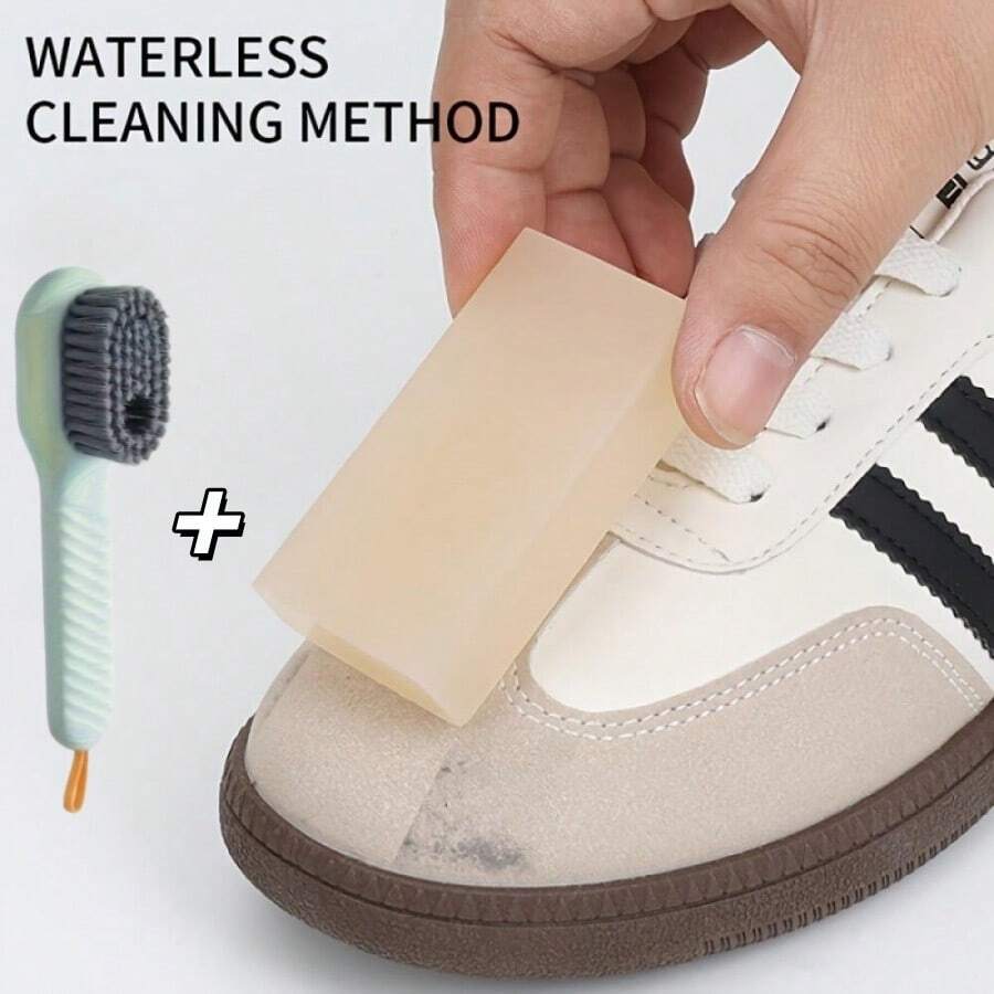 2 Sets Multi-Function Cleaning Brushes (Eraser + Cleaning Brush), No Electricity Required, Suitable For Bathroom, Kitchen And Laundry Room Cleaning - A - View 1