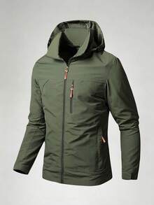 Men's Autumn/Winter Outdoor Jacket, Casual Fashion Minimalist Jacket - Army Green - View 2