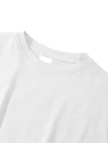 Mädchen Sommer T-Shirt mit kurzen Ärmeln, figurbetontes T-Shirt, Baumwoll-Strickstoff, modischer Streetstyle, süßer Katzen-Print - Weiss - Übersicht 8