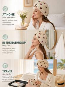 1/2/3pcsMicrofiber Hair Drying Towel Wrap, Super Absorbent Quick Dry Hair Turban Cap For Women, Anti-Frizz Bath Accessory,Soft Coral Fleece Hair Towel Wrap, Ultra Absorbent Quick Drying Shower Cap Hat For Long And Thick Hai - Multicolor - View 9