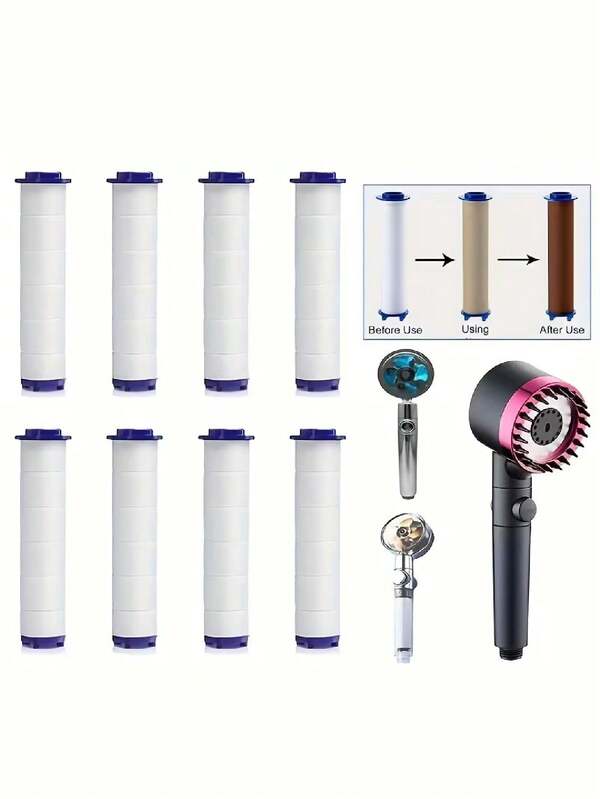 10-30pcs Shower Head Filter PP Spa Cotton Filter Cartridge Shower Water Purification Bathroom Accessories Spa Cotton Material