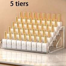 1pc Desktop Display Stand Large Capacity Pen Holder Transparent Acrylic Storage Box; Transparent Desktop Cosmetic Display Stand, Detachable Multi-Layer Cosmetic Storage, Suitable For Bathroom, Bedroom Etc - View 12