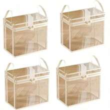 Large Thick Transparent Plastic Storage Box, 180° Hinge Lid, Snap-Lock Storage Container, Suitable For Clothes, Books, Office Supplies And Underbed Storage, Heavy-Duty Stackable Container, No Tools Required, Easy-Open Lid - Multicolor - View 8