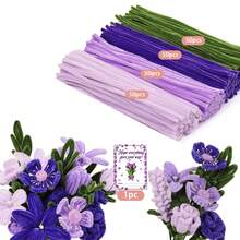 Kit Buket DIY Batang Chenille Aneka Warna 201/212pcs, Bahan Kerajinan Tangan Batang Chenille Lembut dan Mewah, 200pcs Batang Chenille Campuran Warna, Batang Bunga, Pita Bunga, Panduan Langkah demi Langkah dan Video Tutorial, Kit Kerajinan Tangan Bunga untuk Pemula - 201 buah - View 13