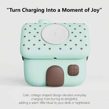 IWatchs Wireless Charging Stand House Desktop Cute Silicone Ornament - Baby Blue - View 2