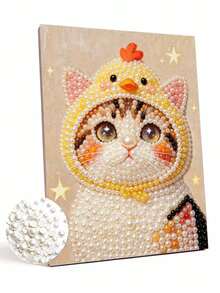 New Pearl Painting Cute Cat Pattern Design, DIY Pearl Painting Set, Suitable For Home Wall Decor Art, Applicable For Various Holiday Gifts, Perfect Ideal Handmade Gift - A - View 8