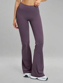 MFVIM Casual Leggings High Waist Shaping Yoga Running Training Flare Pants Long Trousers - Purple - View 7