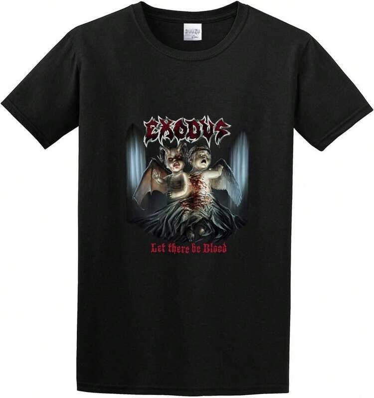 Men's T-Shirts Honger Exodus Let There Be Blood Heavy Metal Thrash Metal Funk Black Album Cover - Black - View 1