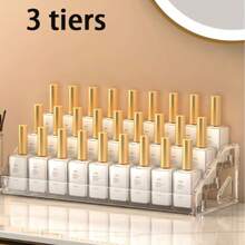1pc Desktop Display Stand Large Capacity Pen Holder Transparent Acrylic Storage Box; Transparent Desktop Cosmetic Display Stand, Detachable Multi-Layer Cosmetic Storage, Suitable For Bathroom, Bedroom Etc - View 14