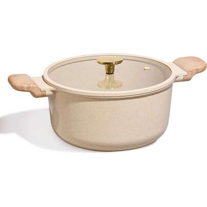 CAROTE 5 Qt Nonstick Stock Pot With Lid Soup Pot, Ceramic 5 Quart Casserole With Lid, Easy To Clean Non Stick Cooking Pot Cookware PFOA Variant 1