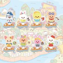 1 Set 8pcs SKZOO Collaboration Cute Acrylic Standees And Acrylic Keychains With Small Charms, Suitable For Fans To Wear And Use - Multicolor - View 1