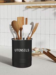 1PC Farmhouse Black Metal Kitchen Utensils Holder Countertop Cooking Tools Storage Bucket Organizer - View 2