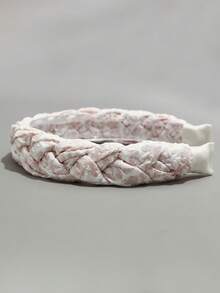 2pcs/Set Woven Multi-Strand Satin Printed And Mesh Thick Wide Band Decorative Headband For Women - Multicolor - View 6