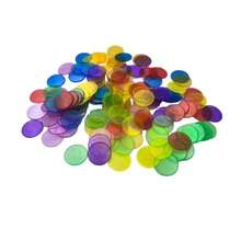200pcs Bingo Counting Chips, 19mm Bingo Game Tokens, 100pcs Transparent Counting Game Chips, Transparent Plastic Math Markers & Classroom & Mixed Color Bingo Game Chips Bingo Cards - Multicolor - View 8