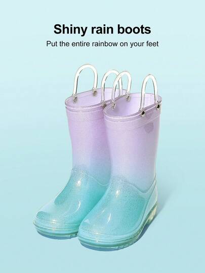 1 Pair Kids Waterproof Rain Boots, Stylish For Little Girls, Perfect For School & Outdoor Play, Neutral Rain Shoes For Toddlers