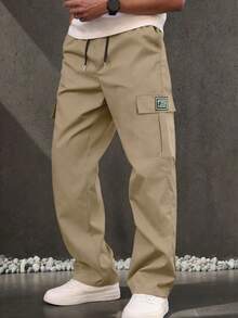 Men's Casual Loose Outdoor Sports Straight Leg Pants Fall - Khaki - View 10