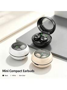 Earbud Bluetooth 5.4 Ultra Mini Tak Terlihat, Headphone TWS Nirkabel In-Ear Tersembunyi dengan Kotak Pengisian Daya dan Layar Digital LED - View 3