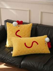 Realistic Baking Pastry Plush Pillow, Textured Curly Faux Fur Bread Surface, Detachable Cartoon Shrimp Decoration, Dual Color Dual Style Options, High Elasticity Fully Filled, Unique Kitchen Decor Fun Creative Gift - Multicolor - View 2