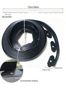 Easy Install PE Plastic Garden Edging Set With Strong Anchors For Landscape And Lawn Separation - A - View 12