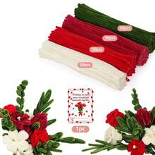Kit Buket DIY Batang Chenille Aneka Warna 201/212pcs, Bahan Kerajinan Tangan Batang Chenille Lembut dan Mewah, 200pcs Batang Chenille Campuran Warna, Batang Bunga, Pita Bunga, Panduan Langkah demi Langkah dan Video Tutorial, Kit Kerajinan Tangan Bunga untuk Pemula - 201 buah - View 19