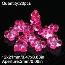 20入彩色透明半臉熊吊墜 DIY珠飾配件材料 - 半面小熊 - 查看 8