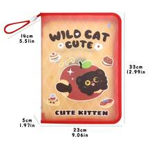 1pc Cute Animal A4 File Bag, Cute Cartoon Zipper File Storage Bag, Waterproof Large Capacity Handheld Storage Bag, Portable Folder, Suitable For School, Office, Study And Travel - One Size Fits All - View 5