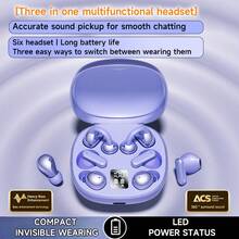 Desain Baru 2026 True Wireless Ganda In-Ear dan Clip-On TWS Pasangan Modis 3-in-1 Bluetooth 6.0 Headset Tiga Orang Mini Earbud Pasangan Gaming TWS HIFI Bass Stereo HD Panggilan Earphone Untuk Android Untuk iPhone Ponsel Untuk Hadiah Hari Halloween - View 3