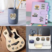 55Pcs 66 Route Stickers Scrapbook Aesthetic Stickers Funny 66 Route 100th Anniversary Stickers Motorcycle Riding 66 Route Sign Stickers Dirt Bike Stickers Vinyl Waterproof Stickers For Water Bottle,Computer,Laptop,Phone,Luggage,Notebook,Fridge - Multicolor - View 6